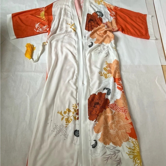 Campos De Ibiza Viscose Multi Long Bathrobe Sleepwear Boho Kimono Robe - Picture 8 of 14